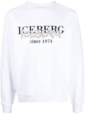 Iceberg logo-print crew-neck sweatshirt - White