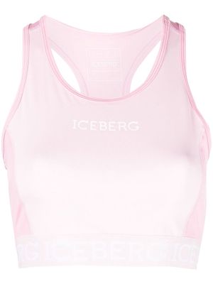 Iceberg logo-print crop top - Pink