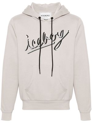 Iceberg logo-print hoodie - Grey