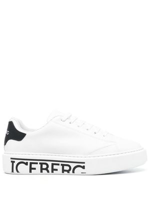 Iceberg logo-print lace-up sneakers - White