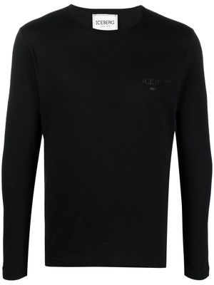 Iceberg logo-print long-sleeve T-shirt - Black