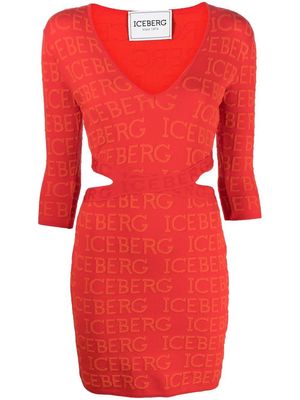 Iceberg logo-print short dress - Red