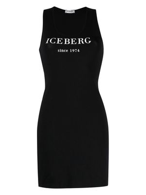 Iceberg logo-print sleeveless dress - Black