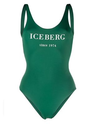 Iceberg logo-print swimsuit - Green