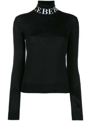 Iceberg logo roll-neck jumper - Black
