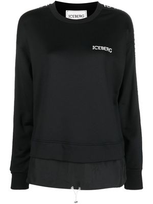Iceberg logo-tape crew-neck sweatshirt - Black