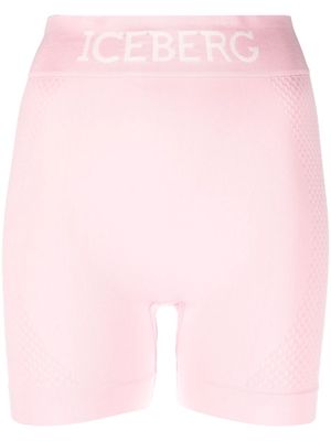 Iceberg logo-waist cycling shorts - Pink