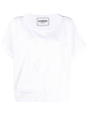 Iceberg mesh-panelled short-sleeve T-shirt - White