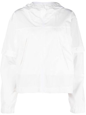 Iceberg monogram-buttons hooded jacket - White
