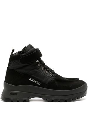 Iceberg multi-panelled leather hiker boots - Black