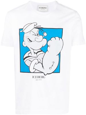 Iceberg popeye-print detail T-shirt - White