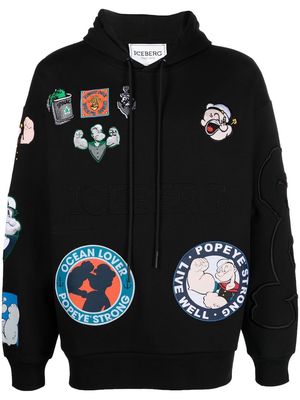 Iceberg Popeye print hoodie - Black