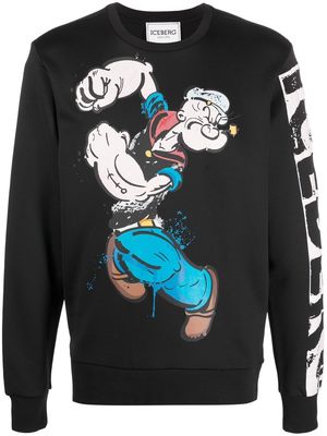 Iceberg Popeye-print long-sleeve sweatshirt - 9000 BLACK