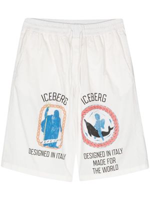 Iceberg Roma-print cotton shorts - White