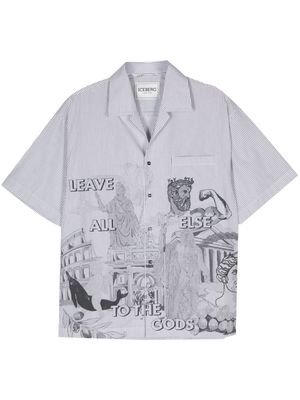 Iceberg Rome-print striped shirt - White