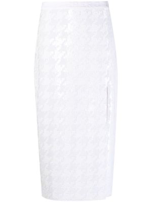 Iceberg sequin-embellished houndstooth skirt - White