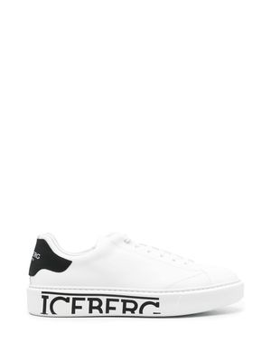 Iceberg side logo leather sneakers - White
