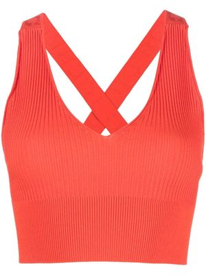 Iceberg sleeveless ribbed-knit cropped top - Red
