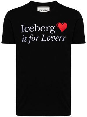 Iceberg slogan-print cotton T-shirt - Black
