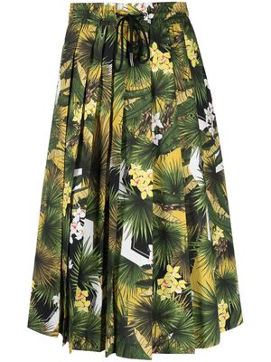 Iceberg tropical-print pleated skirt - Green