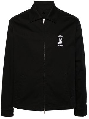 Iceberg zip-up twill shirt jacket - Black