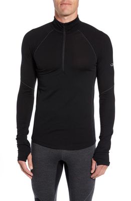 Icebreaker Bodyfitzone™ 150 Zone Long Sleeve Half Zip Top in Black/Mineral