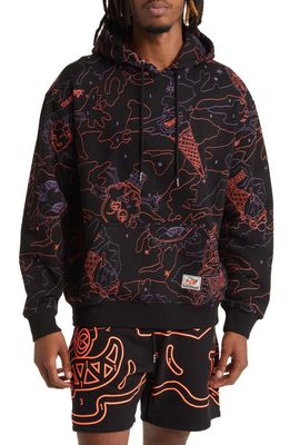 ICECREAM Camouflage Embroidered Hoodie in Black
