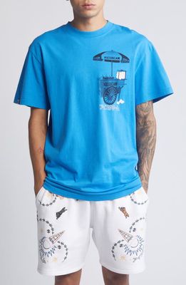 ICECREAM Cart Oversize Cotton Graphic T-Shirt in French Blue