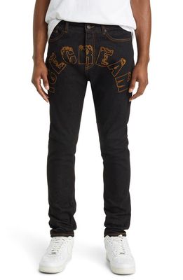 ICECREAM Cash Embroidered Jeans in Raw Black