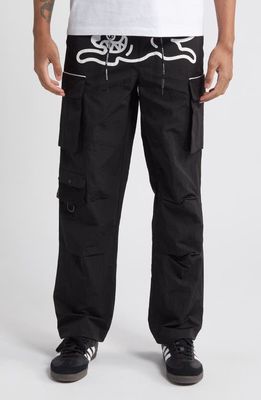 ICECREAM Coffee Nylon Cargo Pants in Black