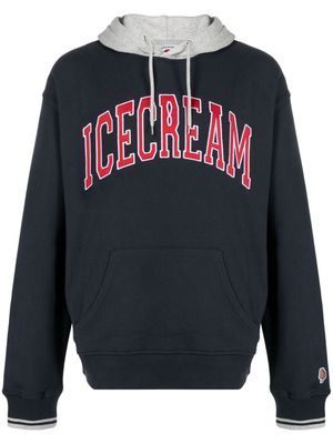 ICECREAM College long-sleeve cotton hoodie - Blue