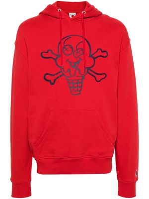 ICECREAM Cones & Bones cotton hoodie - Red