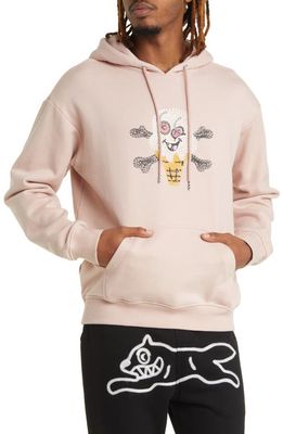 ICECREAM Croissant Embroidered Hoodie in Rose Smoke