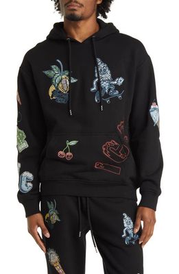 ICECREAM Embroidered Hoodie in Black