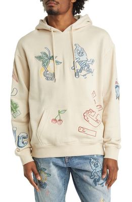 ICECREAM Embroidered Hoodie in Fog