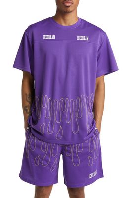 ICECREAM Embroidered Mesh Shirt in Prism Violet