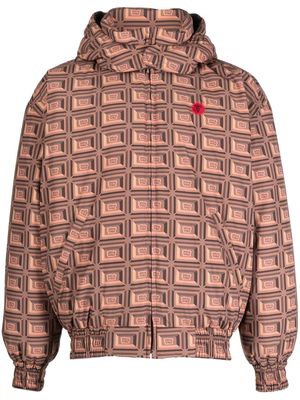 ICECREAM graphic-print padded jacket - Brown