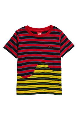 ICECREAM Kids' Drip Drop Stripe T-Shirt in Red/yellow/white