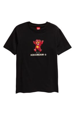 ICECREAM Kids' Hype Monster Cotton Graphic T-Shirt in Black