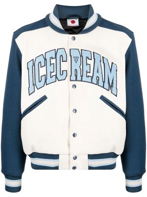 ICECREAM logo-embroidered varsity jacket - Blue