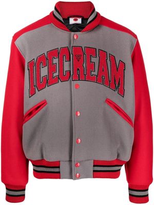 ICECREAM logo-print bomber jacket - Grey