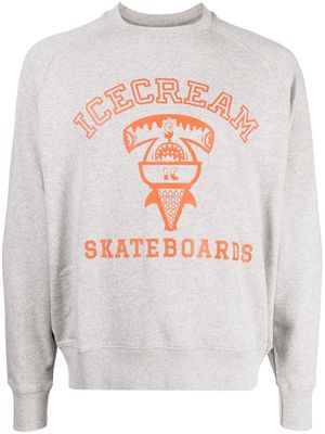 ICECREAM logo-print crew neck jumper - Grey