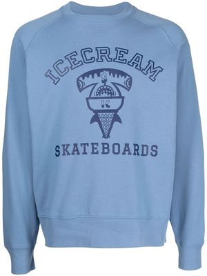 ICECREAM logo-print crew neck sweatshirt - Blue