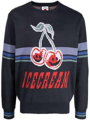 ICECREAM logo-print knitted sweatshirt - Blue