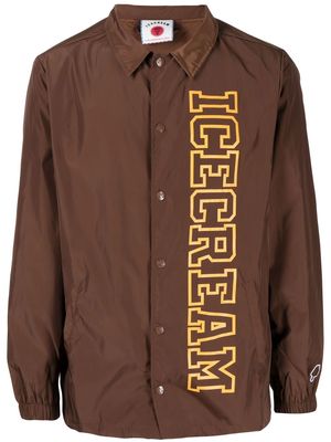 ICECREAM logo-print shirt jacket - Brown