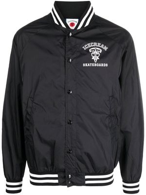ICECREAM logo-print tipped bomber jacket - Black