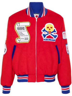 ICECREAM patch-detail bomber jacket - Red