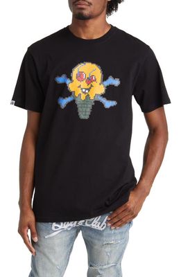 ICECREAM Pixel Cotton Graphic T-Shirt in Black