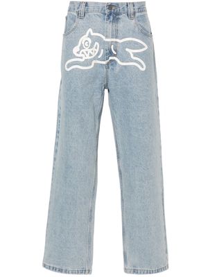 ICECREAM Running-Dog-print mid-rise jeans - Blue
