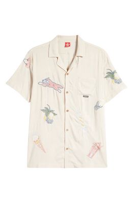 ICECREAM Snacks Embroidered Camp Shirt in Fog